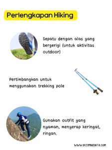 Perlengkapan hiking sederhana